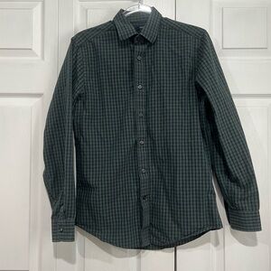 🤎 Gap Premium Green and Blue Plaid Long Sleeve Button Down Shirt - Small